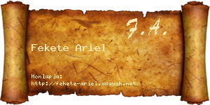 Fekete Ariel névjegykártya